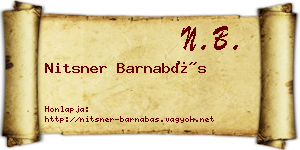 Nitsner Barnabás névjegykártya